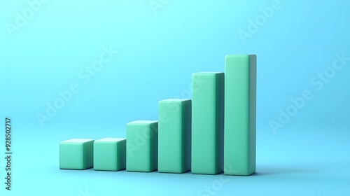 Free Download 3D bar graph representing growth and success on a blue background. Ideal for business, finance, and data analysis concepts. - GFXLoad