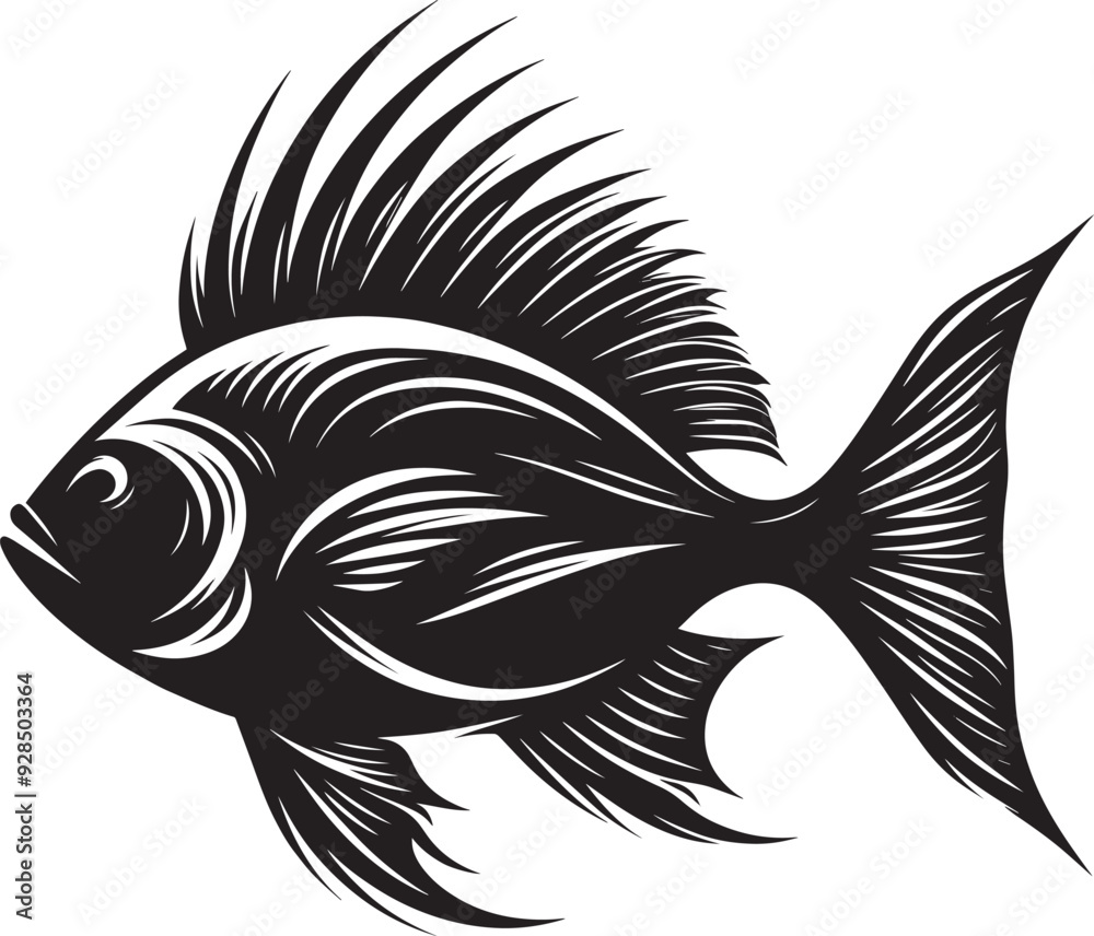 Big Fish Silhouette isolated on white background Minimalist fish vector shape Big Fish Silhouette isolated on white background Minimalist fish vector shape