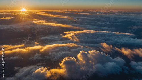 Epic sunrise over the clouds