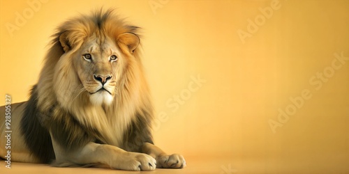 A 3D lion with a soft pastel background on the right, symbolizing the majesty of the animal kingdom in a zoo, no text, no logo photo