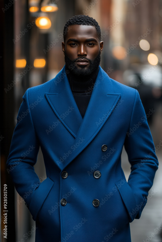 A cobalt blue overcoat, layering beautifully over fall neutrals for a modern and chic look, A cobalt blue overcoat, layering beautifully over fall neutrals for a modern and chic look,
