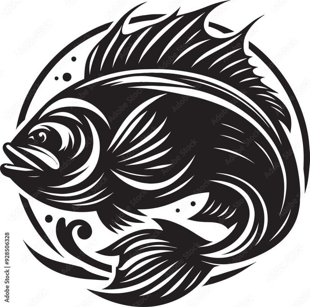 Big Fish Silhouette isolated on white background Minimalist fish vector shape Big Fish Silhouette isolated on white background Minimalist fish vector shape