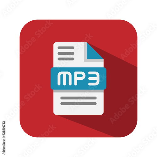 Mp3 audio file flat icons, extension, files type,document, format symbol icon. Vector Illustration.