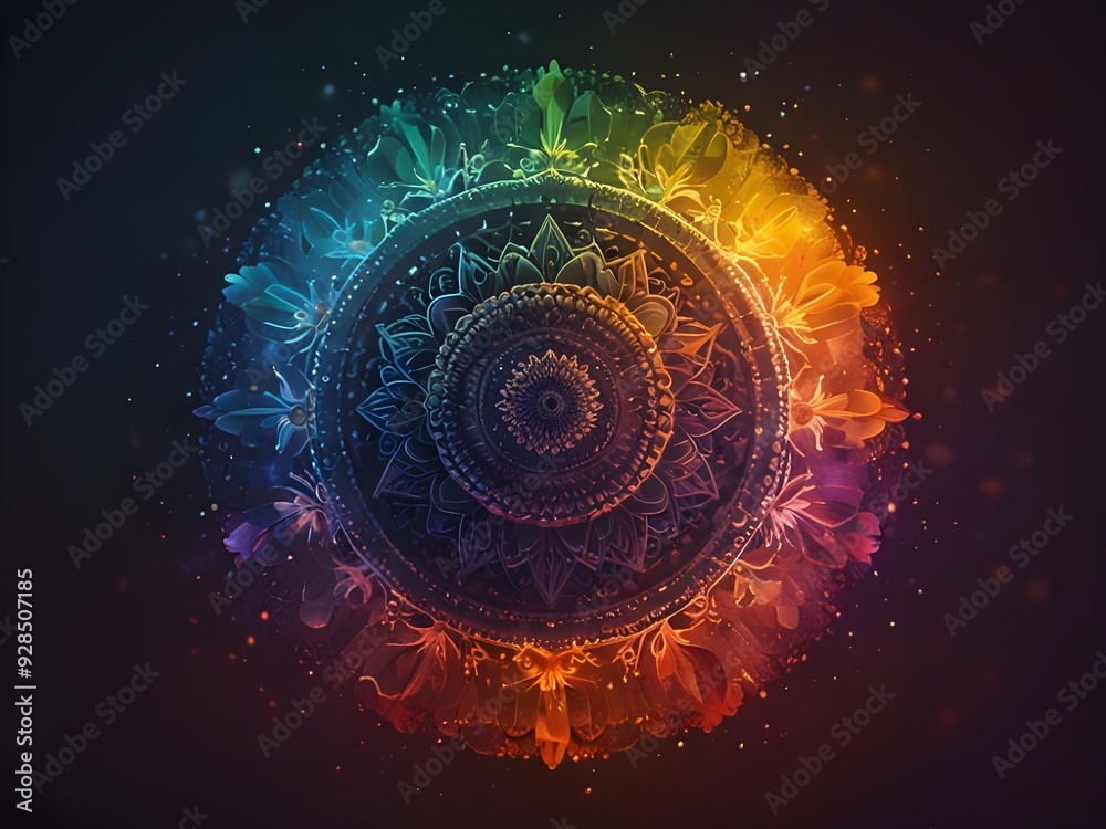 Fototapeta premium Rainbow abstract digital illustration