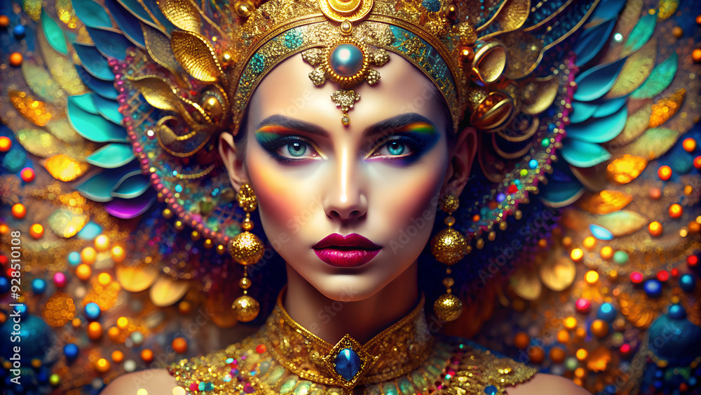Beautiful Model with Professional Colorful Make Up. Beautiful Model with Professional Colorful Make Up.