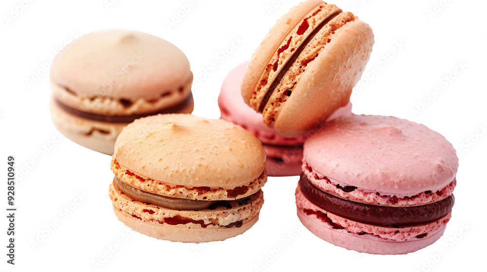 Macarons isolated on transparent background, PNG Macarons isolated on transparent background, PNG
