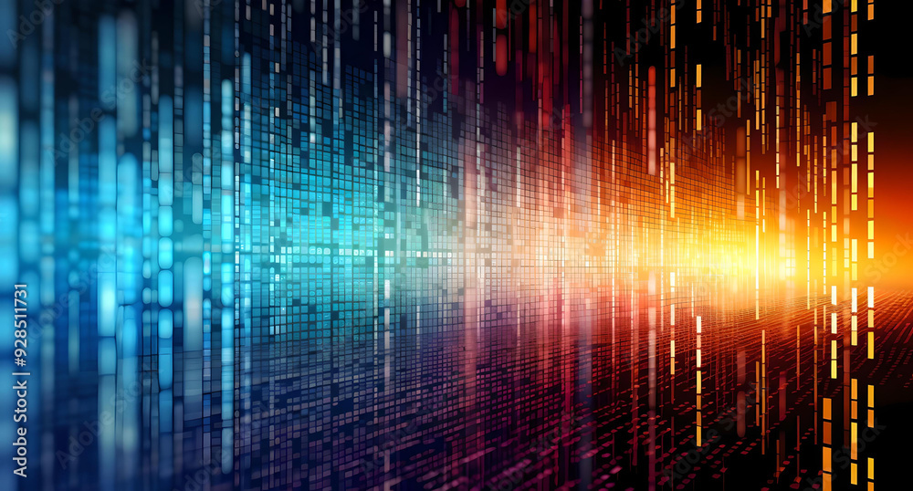 Vibrant Abstract Digital Data Stream with Gradient Light Effects in Blue and Orange. Symbolizing technology, innovation, and futuristic design.
Vibrant Abstract Digital Data Stream with Gradient Light Effects in Blue and Orange. Symbolizing technology, innovation, and futuristic design.