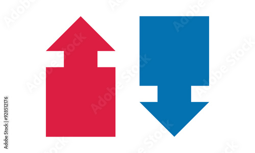 Hot Cold Red Blue Square Arrows