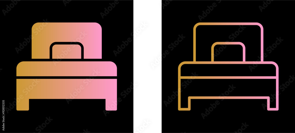 Single Bed Vector Icon Single Bed Vector Icon