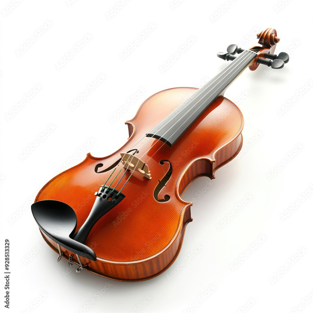 Fototapeta premium a violin, real photo style. White background. --v 6.1 Job ID: 8a6e5715-10ae-4fe6-8c3d-d41229263c32