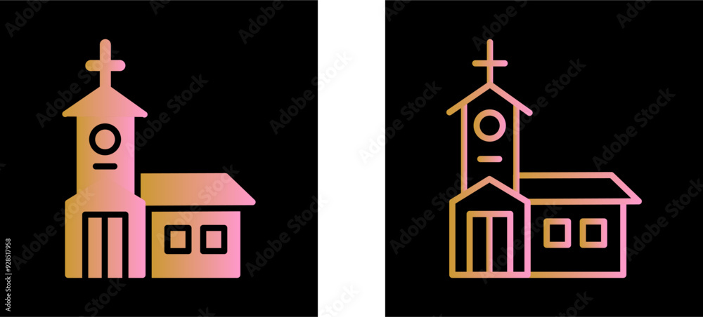 Building Church Vector Icon Building Church Vector Icon