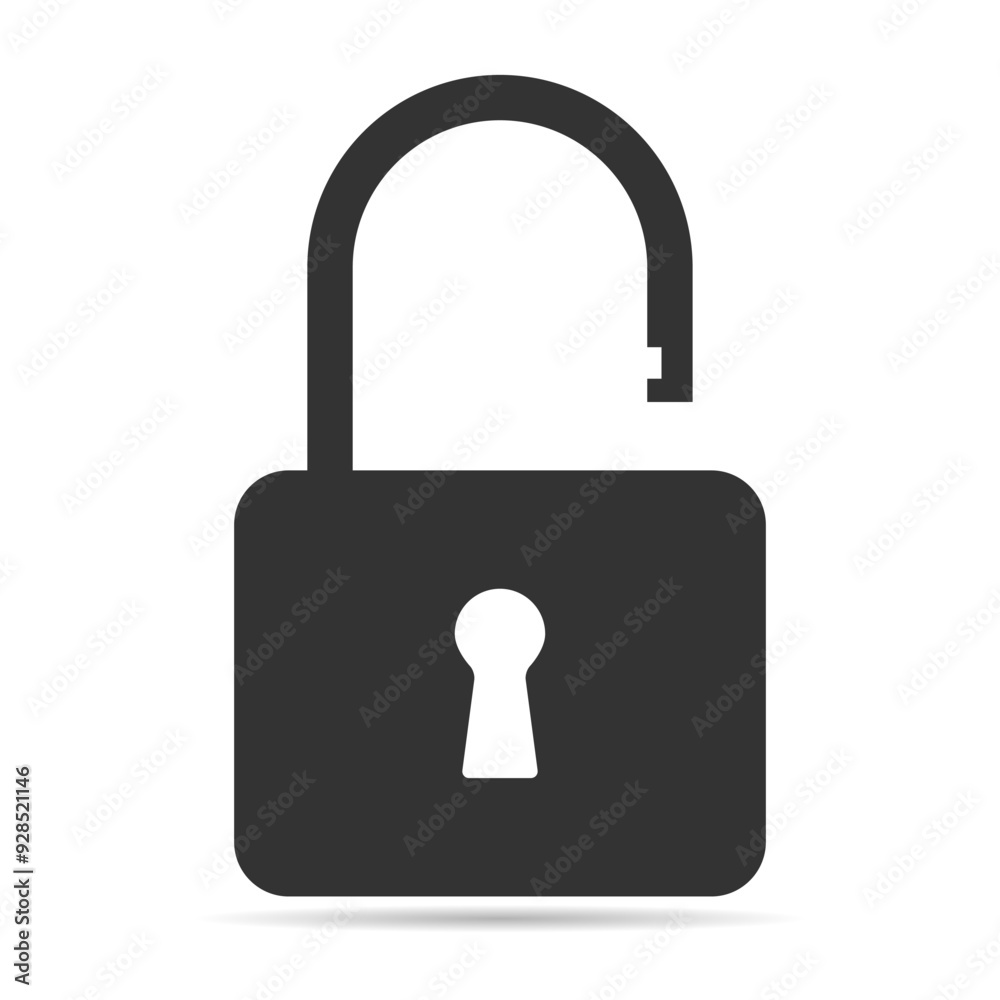 Lock classic design shadow icon, keyhole web button shape, secure vector illustration Lock classic design shadow icon, keyhole web button shape, secure vector illustration