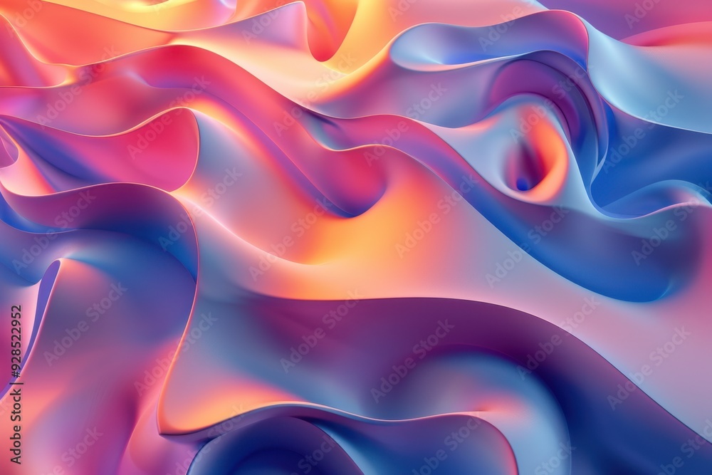 Multilayer wavy blue color background. Cover layout material design template Multilayer wavy blue color background. Cover layout material design template
