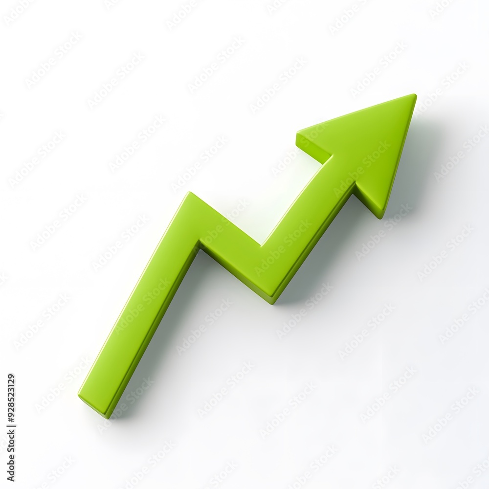 Green arrow pointing upwards, symbolizing business growth, progress, and success. Isolated on a white background. Green arrow pointing upwards, symbolizing business growth, progress, and success. Isolated on a white background.