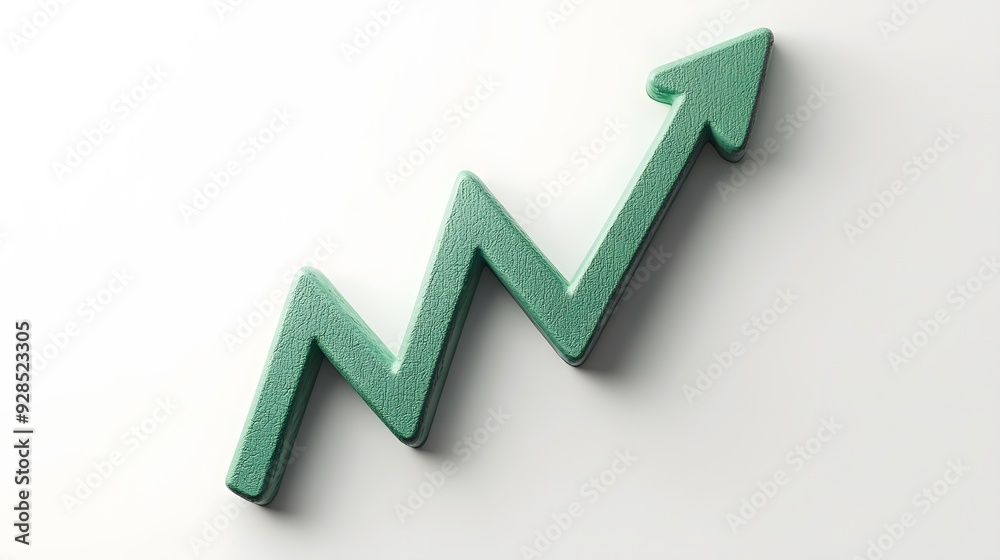 Green arrow showing an upward trend symbolizing growth, success, and positive financial performance on a white background. Green arrow showing an upward trend symbolizing growth, success, and positive financial performance on a white background.