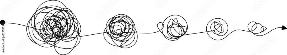 Tangled scribble clew. Outline style. Scrawl symbol. Tangled scribble clew. Outline style. Scrawl symbol.