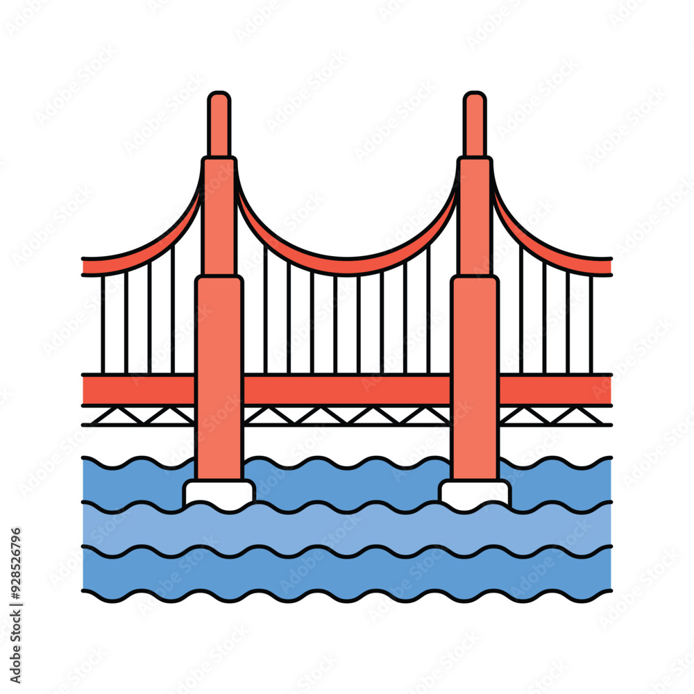 Golden gate bridge vector design in modern style Golden gate bridge vector design in modern style