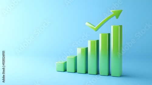 Green bar graph depicting business growth and an upward trend on a blue background, indicating positive financial performance. Free Download Green bar graph depicting business growth and an upward trend on a blue background, indicating positive financial performance. - GFXLoad