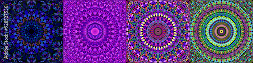 Seamless geometrical mandala pattern set
