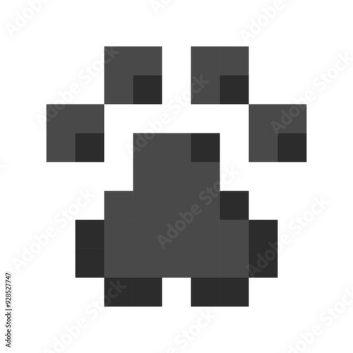 Pixel paw cute animal leg paw print 8 bit retro y2k footprint. Cute paw print. Kitten paw