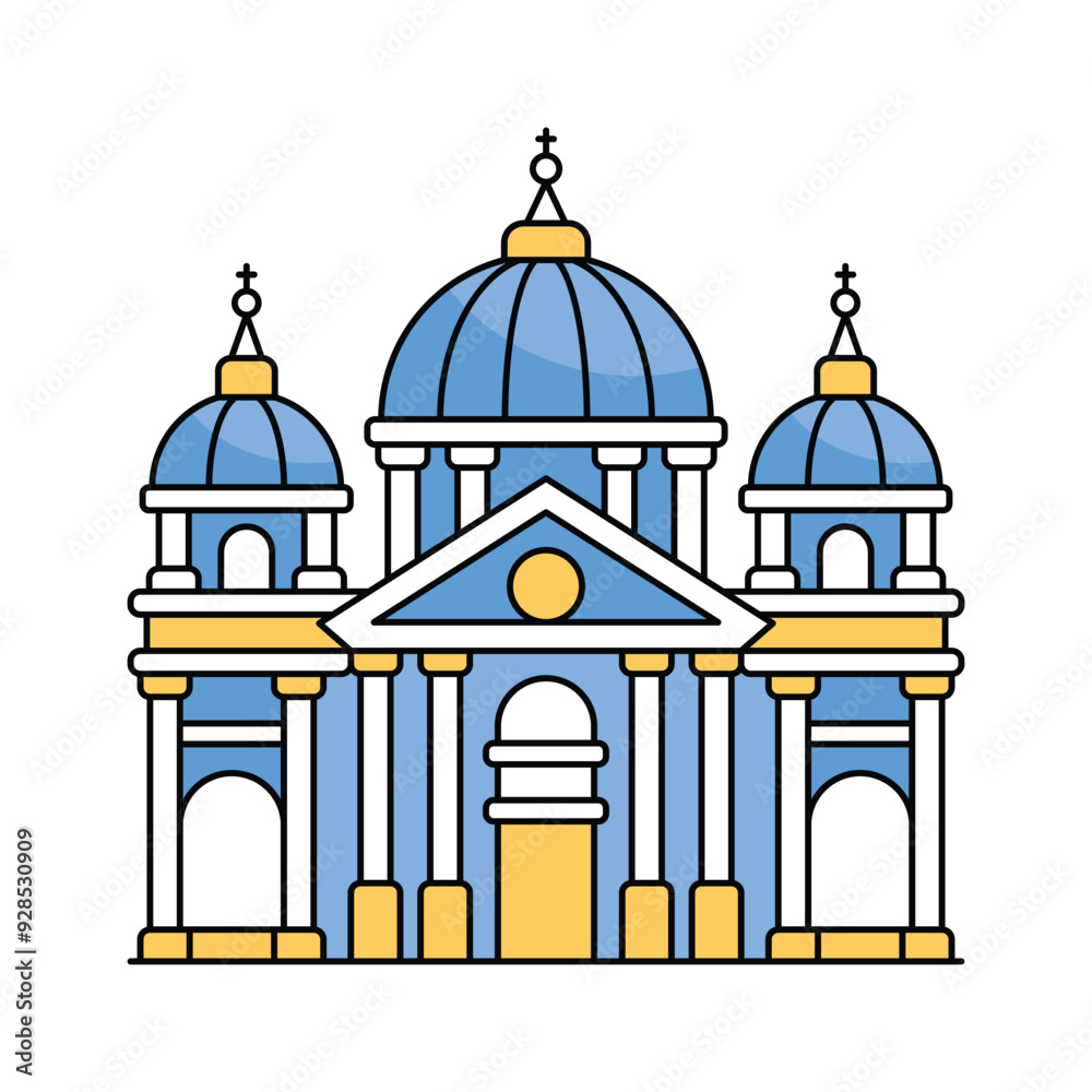St Peter's Basilica building vector design in trendy style St Peter's Basilica building vector design in trendy style