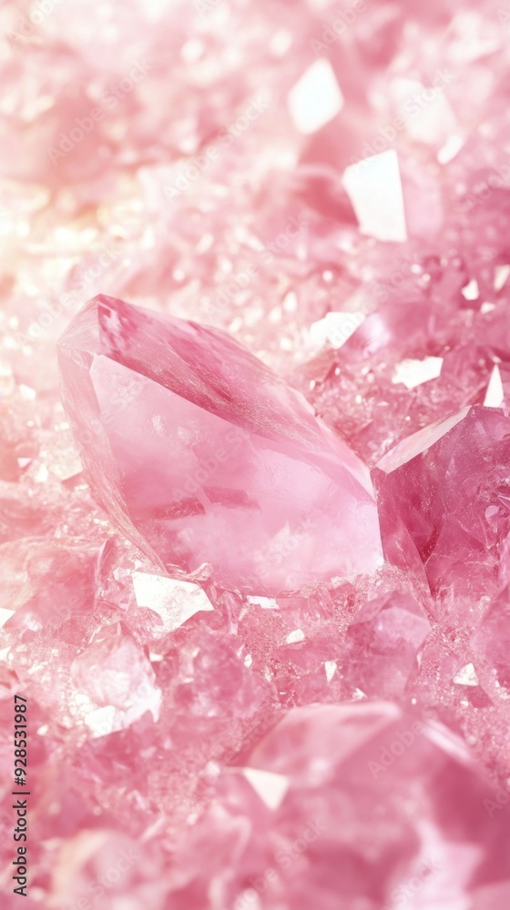 A close up of a pink crystal with a white background A close up of a pink crystal with a white background