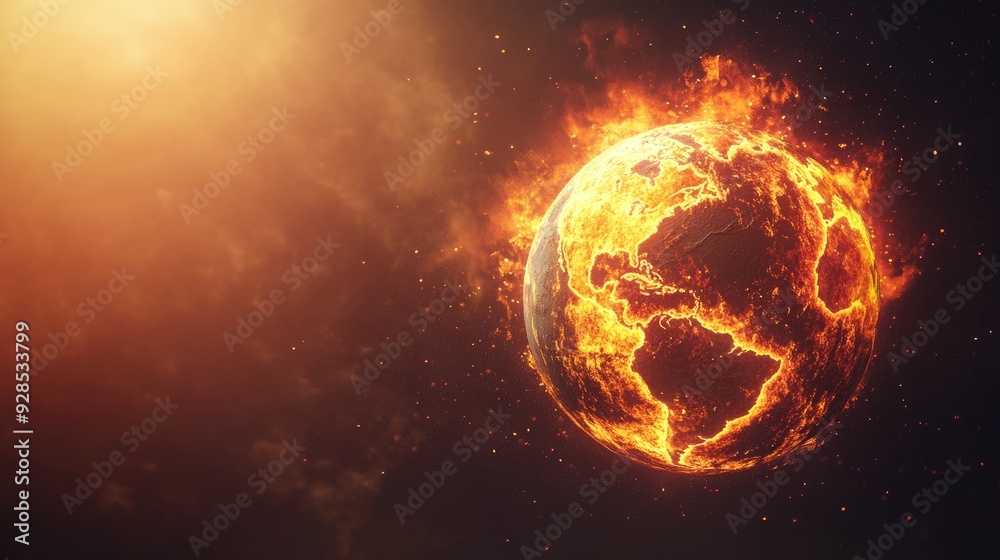 A digital globe with prominent temperature hotspots, representing climate change and its global effects. A digital globe with prominent temperature hotspots, representing climate change and its global effects.