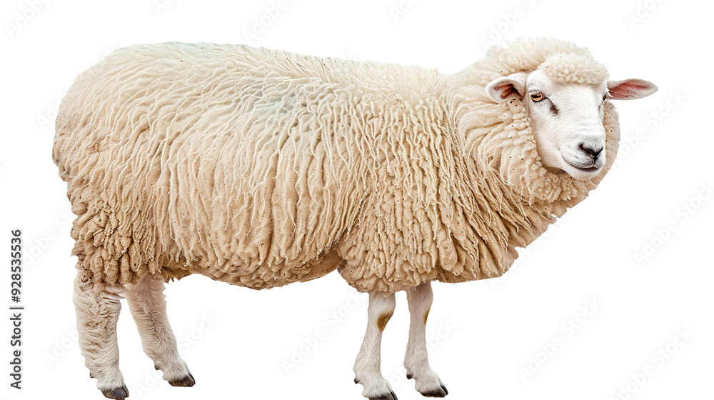 White fluffy sheep isolated on transparent background, PNG White fluffy sheep isolated on transparent background, PNG