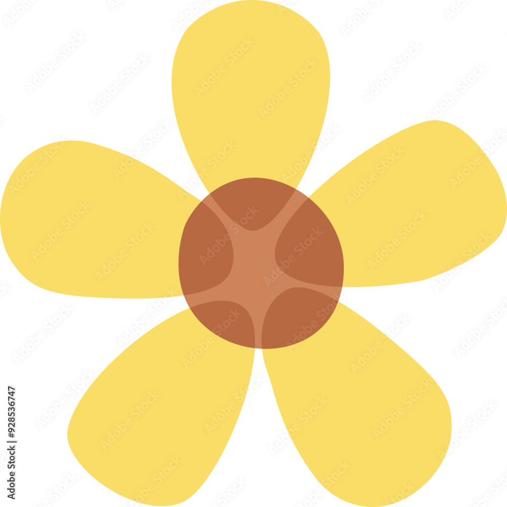Fototapeta premium Yellow flower icon. Flat style.