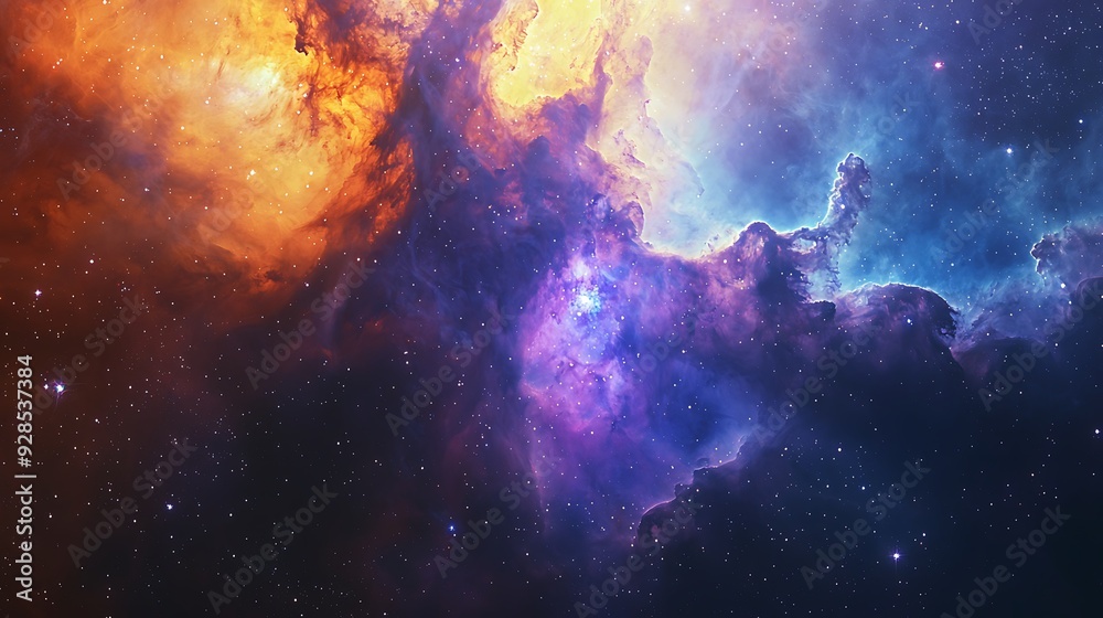 Fototapeta premium vibrant nebula galaxy