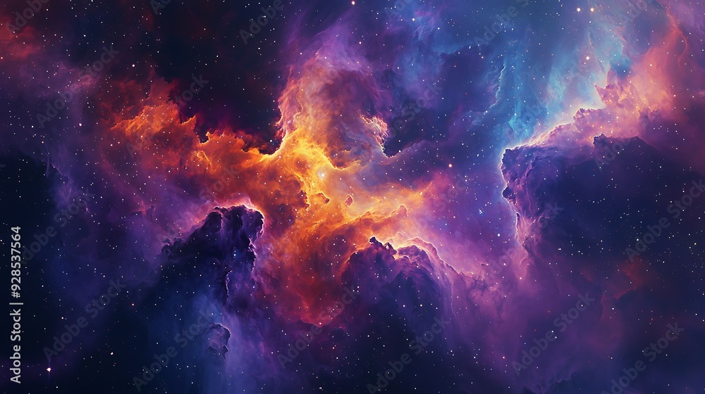 Fototapeta premium vibrant nebula galaxy