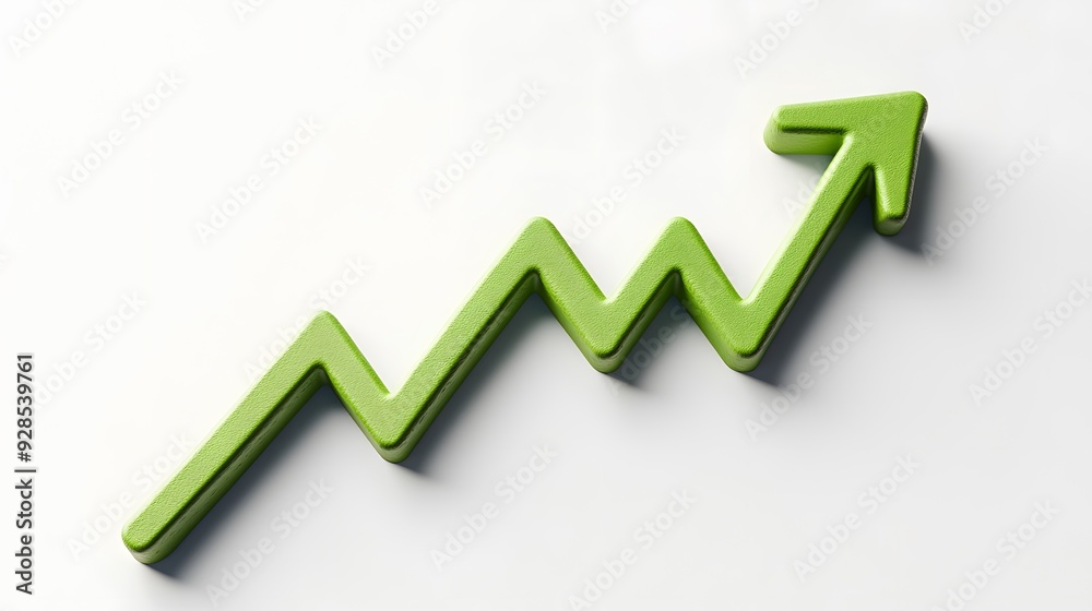 Green zigzag upward arrow on a plain white background, symbolizing growth, success, and positive trends in performance or stock analysis. Green zigzag upward arrow on a plain white background, symbolizing growth, success, and positive trends in performance or stock analysis.