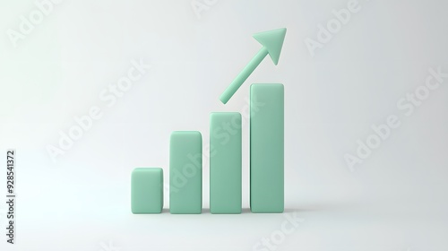 Free Download Minimalist bar chart with upward arrow representing growth and success on a white background, ideal for business presentations. - GFXLoad