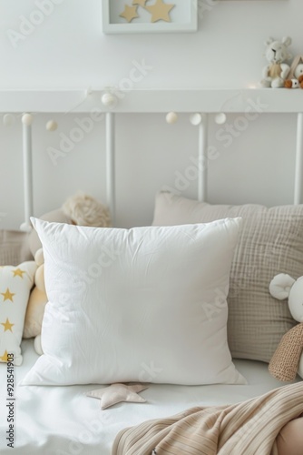 Cozy Minimalist Bedroom with White Pillows and Boho Decor