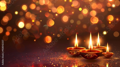 Diwali festival lights background illustration generated by ai