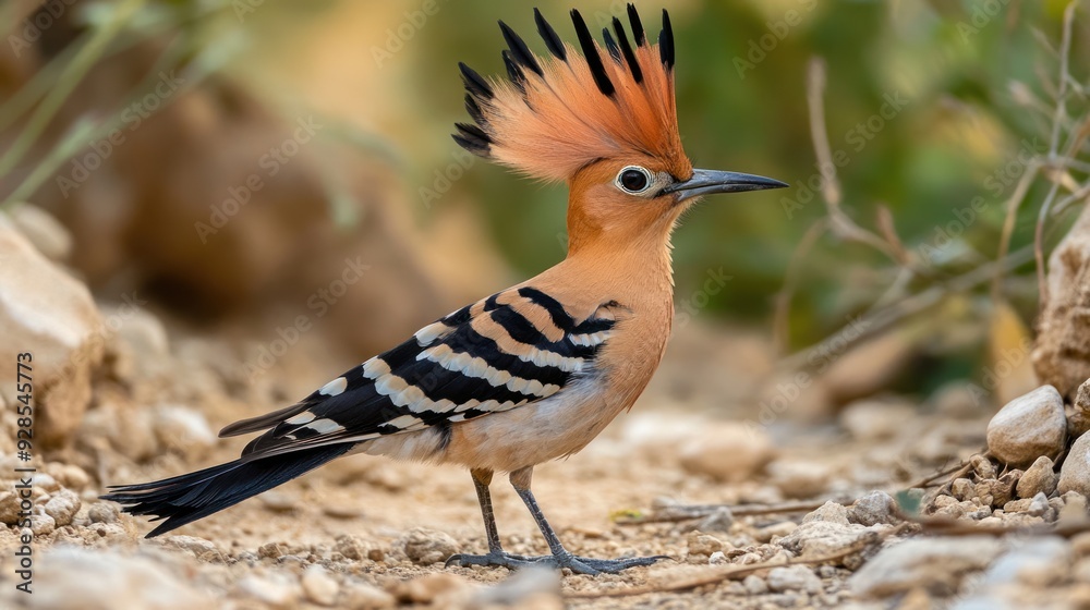 Hoopoe Bird in Natural Habitat Hoopoe Bird in Natural Habitat
