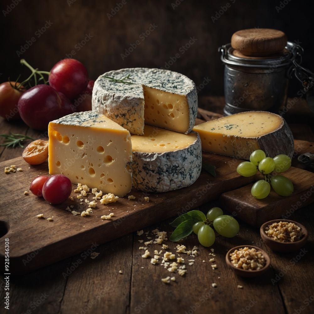 Discover the excellence of artisanal cheese with an elegant cheese display featuring a range of textures and fresh, seasonal ingredients for refined tasting Discover the excellence of artisanal cheese with an elegant cheese display featuring a range of textures and fresh, seasonal ingredients for refined tasting