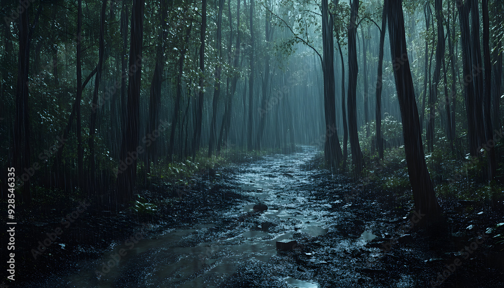 Obraz premium rainy day scene wallpaper