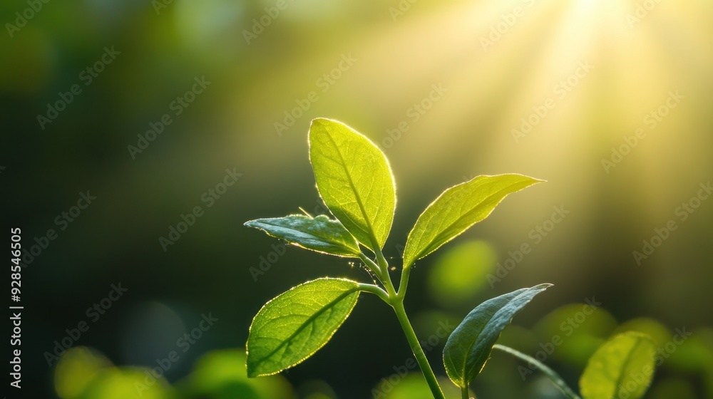 Sunlight Illuminating a Green Sprout Sunlight Illuminating a Green Sprout