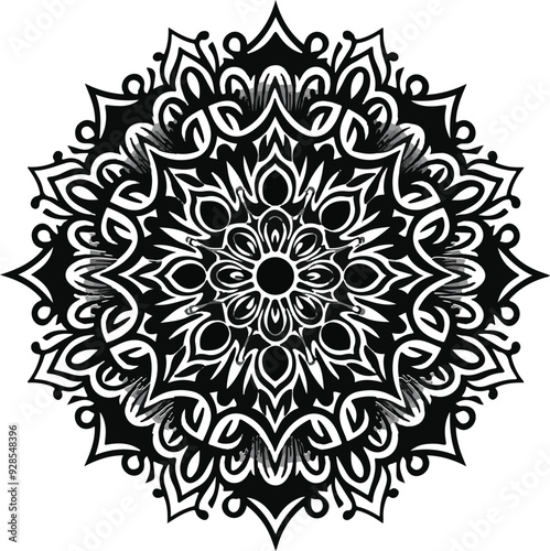 mandala design vector art illustration silhouette 