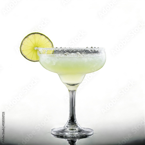 Wallpaper Mural Margarita glass wide and filled with pale green tequila cocktail one empty and one garnished Torontodigital.ca