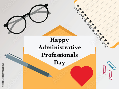 Happy Administrative Professionals Day, Secretaries Day or Admin Day. Holiday concept. Template for background, banner, card, poster with text inscription.