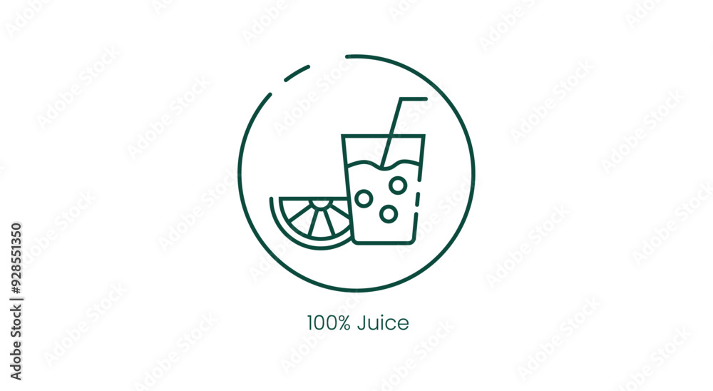 100% Juice Certification Vector Illustration Icon 100% Juice Certification Vector Illustration Icon