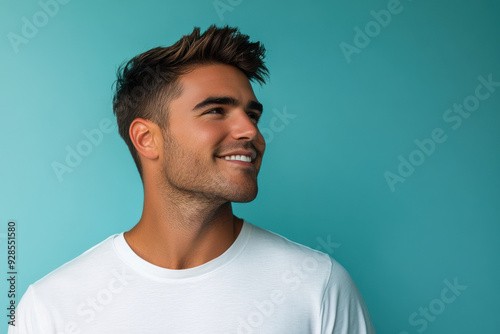 A close up of a man's face with his eyes closed