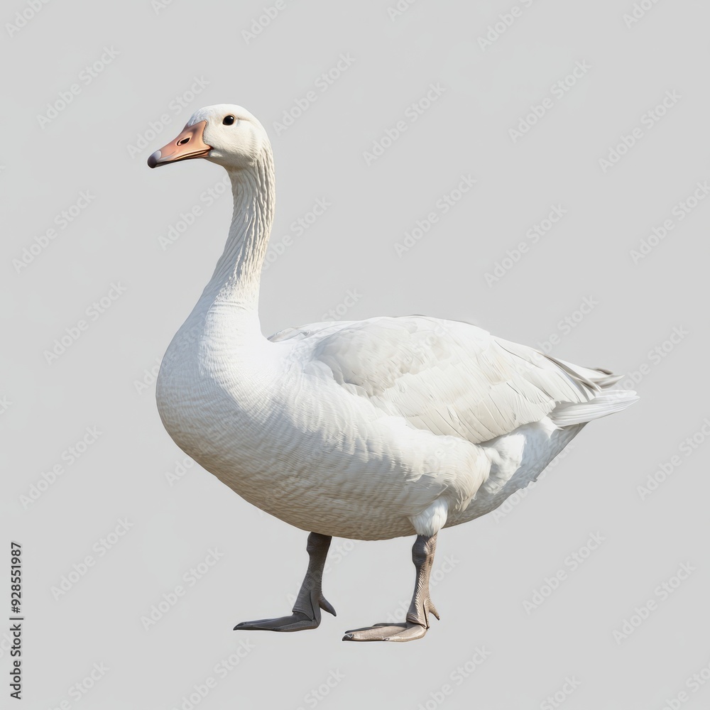 Obraz premium Goose, mid quack, isolated on grey background, ideal for compositing