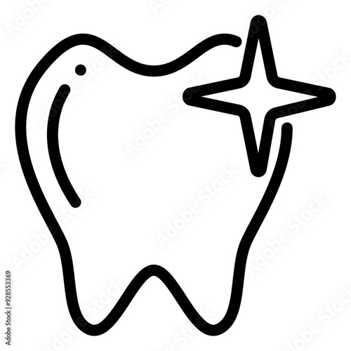 Healthy teeth icon, illustration of sparkling teeth suitable as a dental health symbol, dentist logo and infographics about teeth.