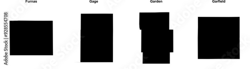 Furnas, Gage, Garden, Garfield outline maps