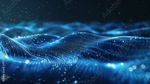 Digital Blue Wave Pattern