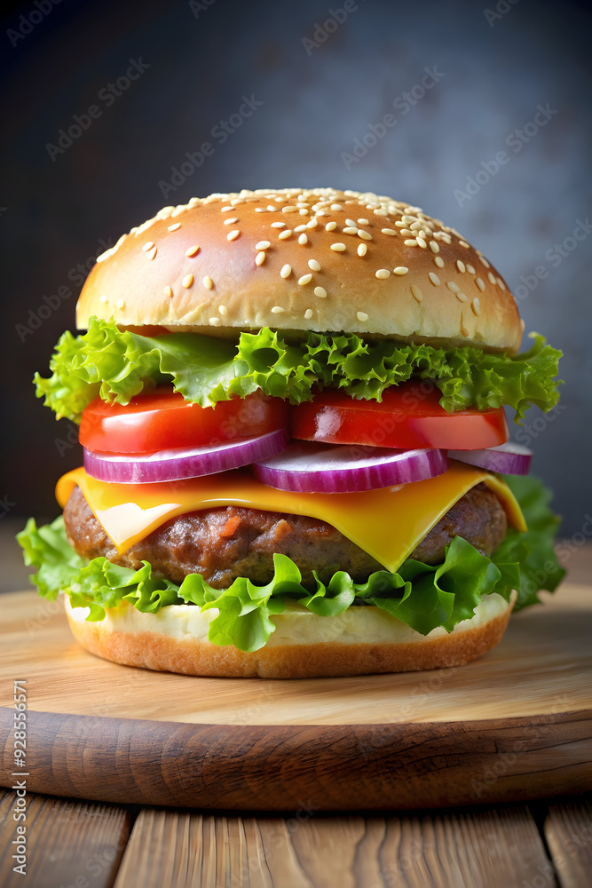 burger on white background burger on white background