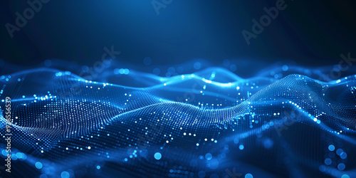 Digital Blue Wave Pattern